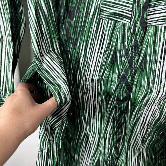 Derek Lam for Design Nation Womens Green Long Sleeve Button Front Shirt Dress S - Picture 6 of 15